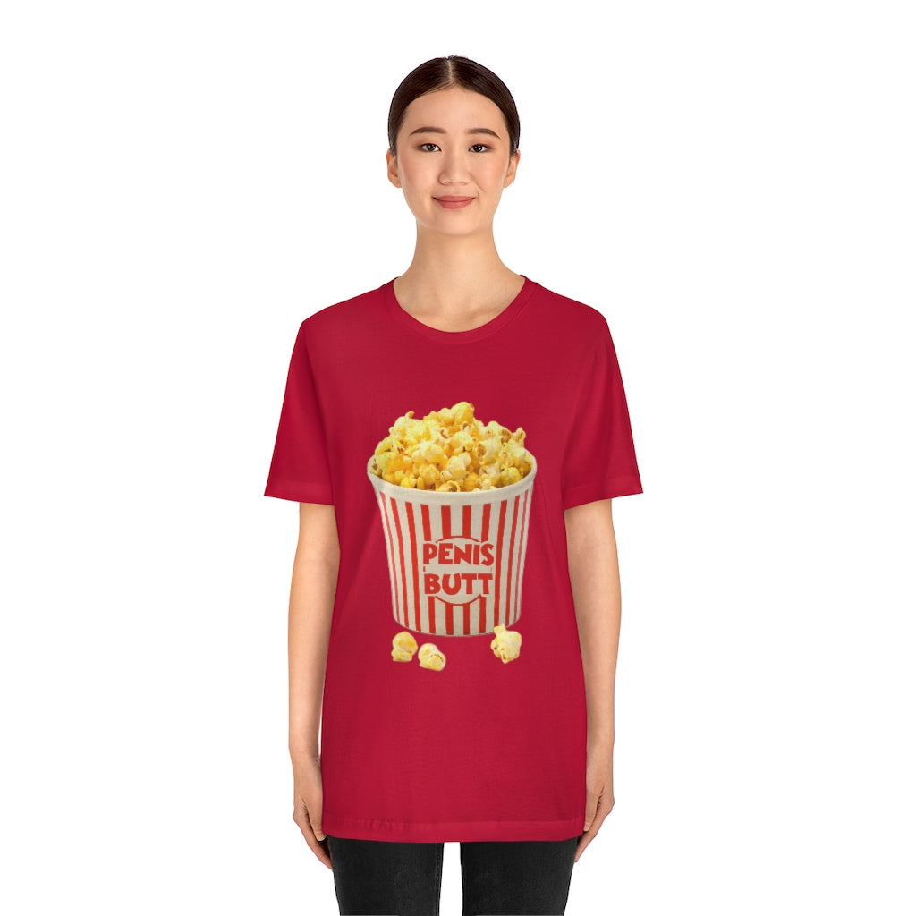 PenisButt 🍿 Having Fun at the Movies - Unisex Jersey Short Sleeve Tee