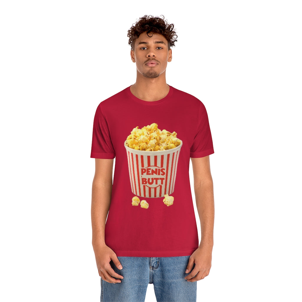 PenisButt 🍿 Having Fun at the Movies - Unisex Jersey Short Sleeve Tee