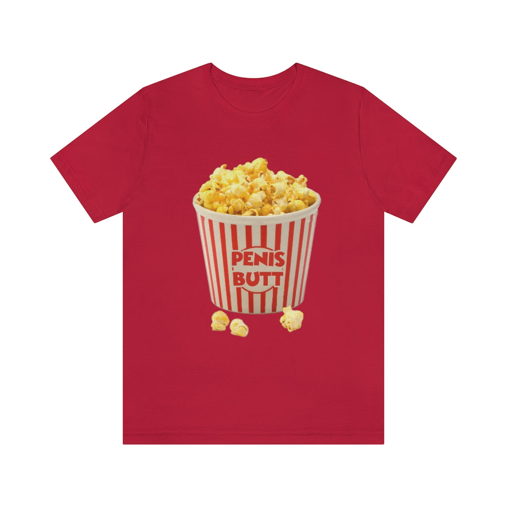 PenisButt 🍿 Having Fun at the Movies - Unisex Jersey Short Sleeve Tee